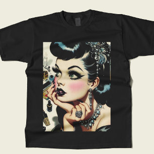 T-shirt Vintage Cute Goth Pin Up