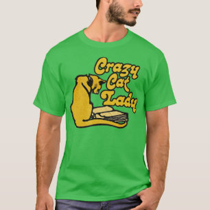 T-shirt Vintage dame de chat fou J'aime les chats avec rét