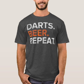 T-shirt Vintage Darts Beer Repeat Funny Distressed