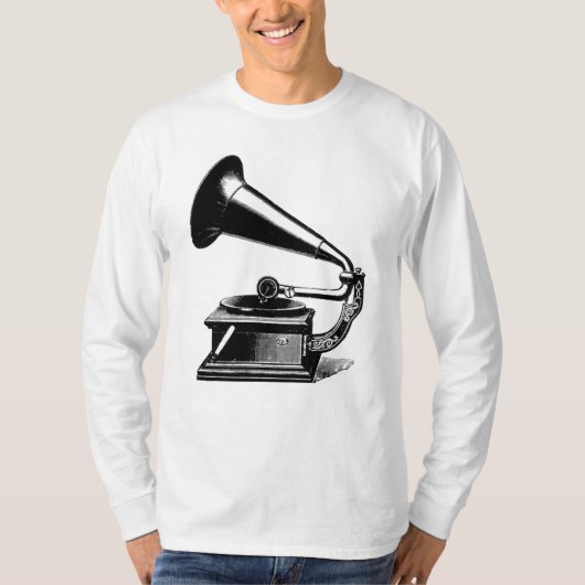 T-shirt vintage de phonographe (Devant)