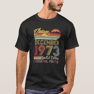 T-shirt Vintage Décembre 1973 48 Ans Retro 48E Birt