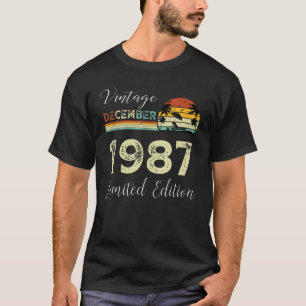 T-shirt Vintage décembre 1987 Retro Sunset été