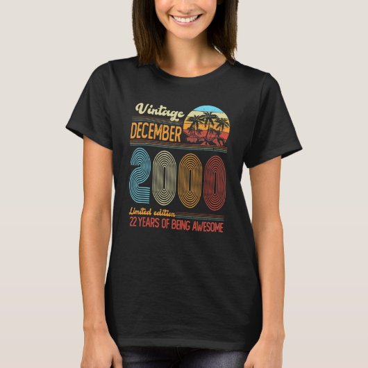 T-shirt Vintage décembre 2000 Anniversaire (Devant)