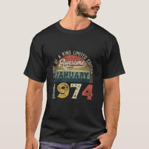 T-shirt Vintage déchiré stupéfait depuis Janvier 1974 50e