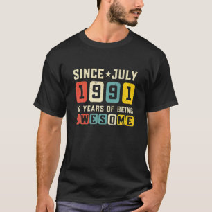 T-shirt Vintage Depuis Juillet 1991 30 Ans D'Être Étonnant