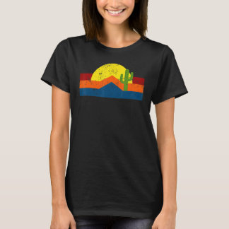 T-shirt Vintage détendu Retro Desert Cactus Sunset