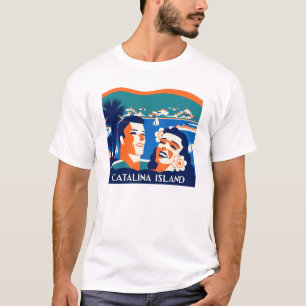 T-shirt vintage d'île de Père Noël Catalina
