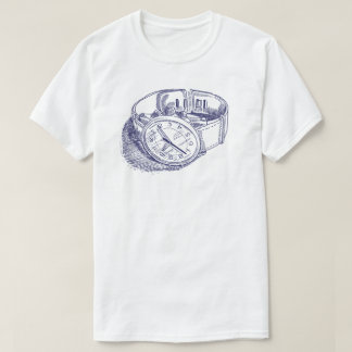 T-shirt vintage d'illustration de montre