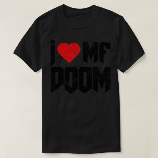 T-shirt Vintage Distressé J'Aime Mf Doom (Design devant)