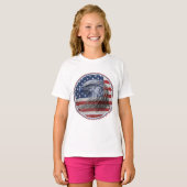 T-shirt Vintage Distressed American Flag Eagle (Devant entier)