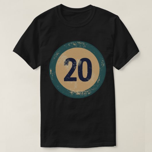 T-shirt Vintage Distressed Number 20 (Design devant)