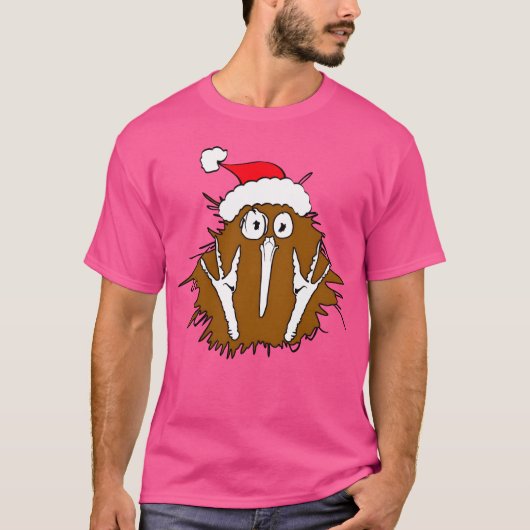 T-shirt Vintage d'oiseau Xmas Kiwi (Devant)
