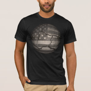 T-shirt vintage drapeau américain fissuré Global