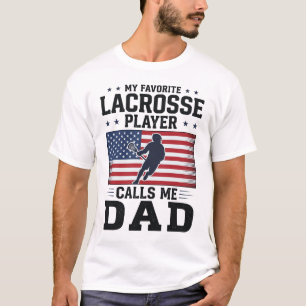 T-shirt vintage drapeau américain Funny Lacrosse P