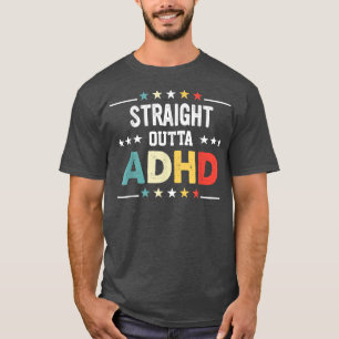 T-shirt Vintage Droit Devant le TDAH Autisme Santé mentale
