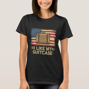 T-shirt Vintage Drôle J'Aime Ma Valise Trump Mème