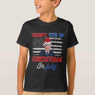 T-shirt Vintage drôle Joe Biden Joyeux 4ème Noël en