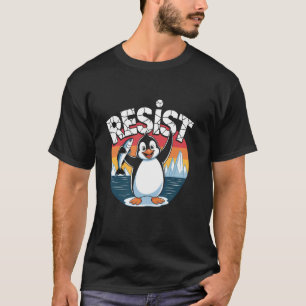 T-shirt Vintage Drôle Résistez Aux Manchots Hommes Femmes