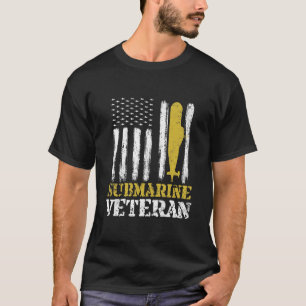 T-shirt Vintage du drapeau américain du sous-marin vété