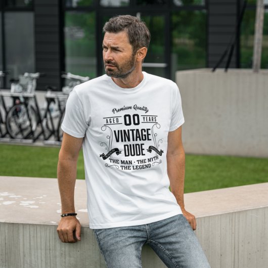 T-shirt Vintage Dude Custom Age