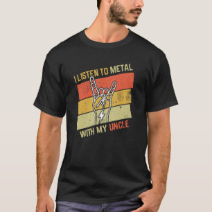 T-shirt Vintage Écouter Métal Avec Oncle Rock Music Aimez-