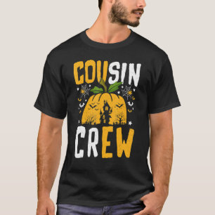 T-shirt Vintage Effrayant Halloween Citrouille Cousin Crew