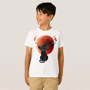 T-shirt Vintage effrayante Halloween 2025 Black Cat Pleine