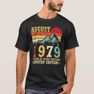 T-shirt Vintage En Août 1979 43 Ans D'Être Awesome L