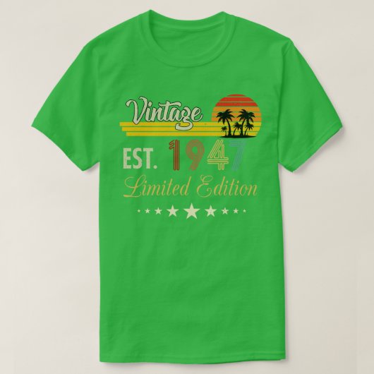 T-shirt Vintage Est 1947 Edition Limitée Anniversaire (Design devant)