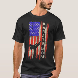 T-shirt Vintage États-Unis Drapeau Karate Maman Karateka S