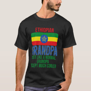 T-shirt Vintage Ethiopien Grand-Père Ethiopie Drapeau Pour