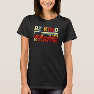 T-shirt Vintage être gentil à chaque type Vegan World Farm