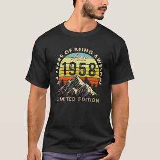 T-shirt Vintage Fabriqué En 1958 Né Juin 1958 64E Annivers