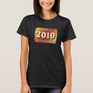 T-shirt Vintage Fabriqué En 2010 Pièces D'Origine Plaque D
