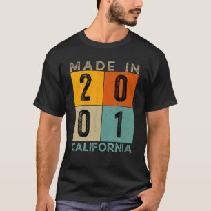 T-shirt Vintage Fabriqué En Californie 2001, 20 Ans Birt