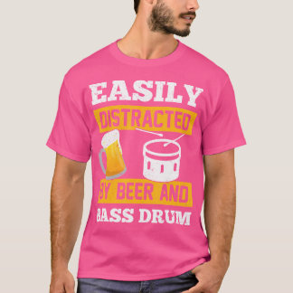 T-shirt Vintage Facilement Distrait Par Bière Et Basse Dru