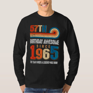 T-shirt Vintage Fait En 1965 57ème Anniversaire La Légende