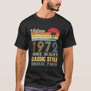 T-shirt Vintage Fait En 1972 50E Anniversaire 50 Ans