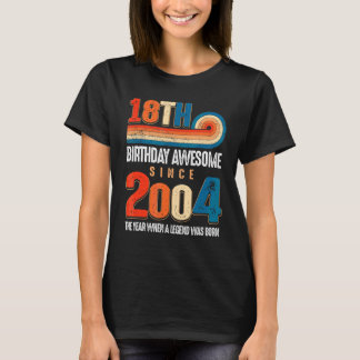T-shirt Vintage Fait En 2004 18ème Anniversaire La Légende