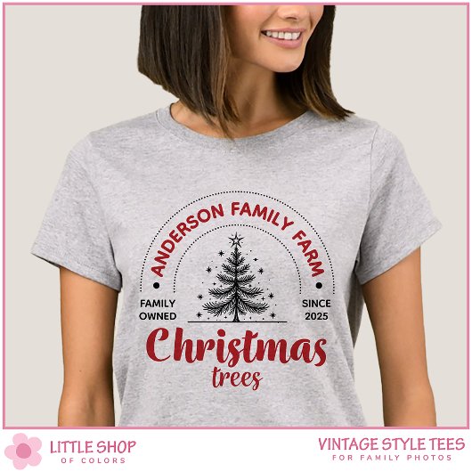 T-shirt Vintage Family Farm Christmas Trees Group
