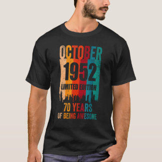 T-shirt Vintage fantastique 70e anniversaire Rétro Octobre