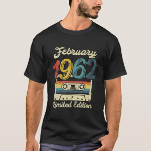 T-shirt Vintage Février 1962 Cassette 60E Décor Anniversai