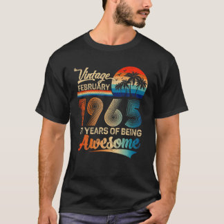T-shirt Vintage Février 1965 57E Anniversaire Être Génial