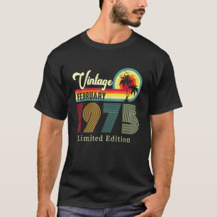 T-shirt Vintage Février 1975 Anniversaire Sur La Plage 47è
