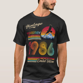 T-shirt Vintage février 1986 40e anniversaire 40 ans anniv