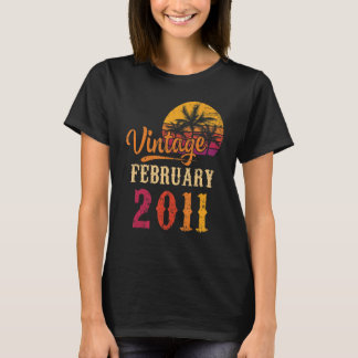 T-shirt Vintage Février 2011 12e anniversaire Pour 12 ans