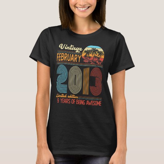 T-shirt Vintage février 2013 Anniversaire (Devant)