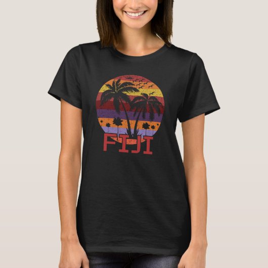 T-shirt Vintage Fiji Summer Beach Travel (Devant)