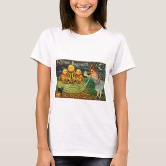 T-shirt Vintage fille d'Halloween avec Citrouilles