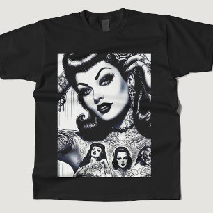 T-shirt Vintage fille Goth tatouée